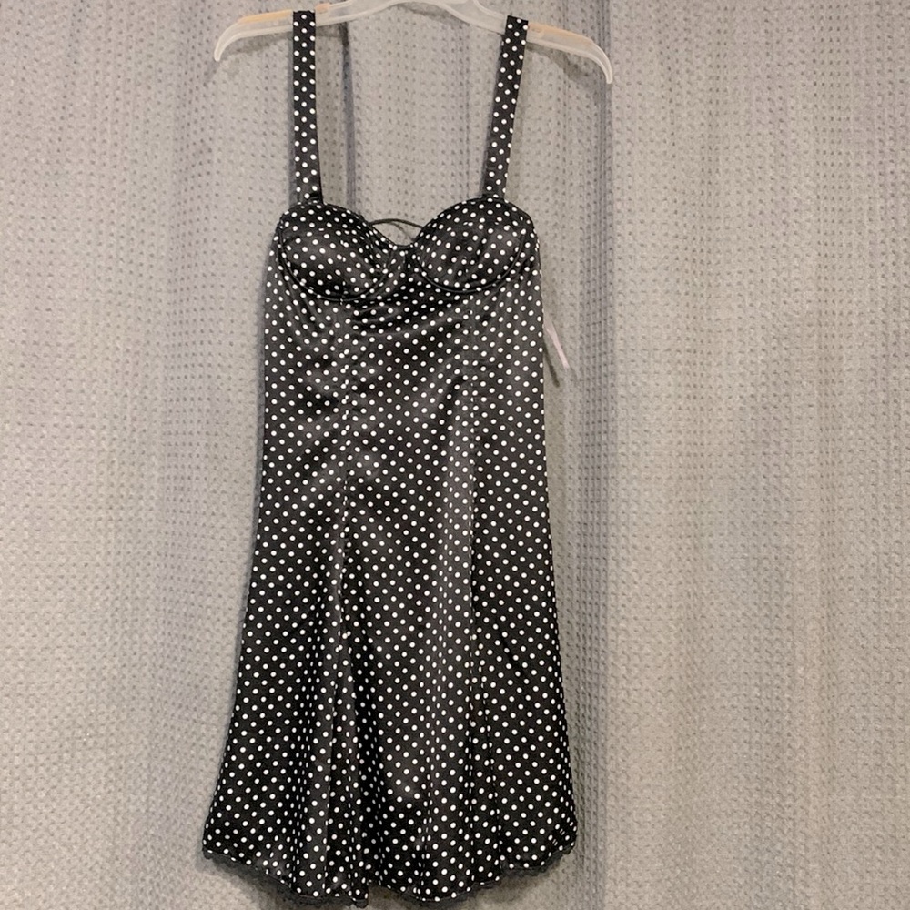 Really Sweet polka dot dress, corset back, and hidden zippered side. New